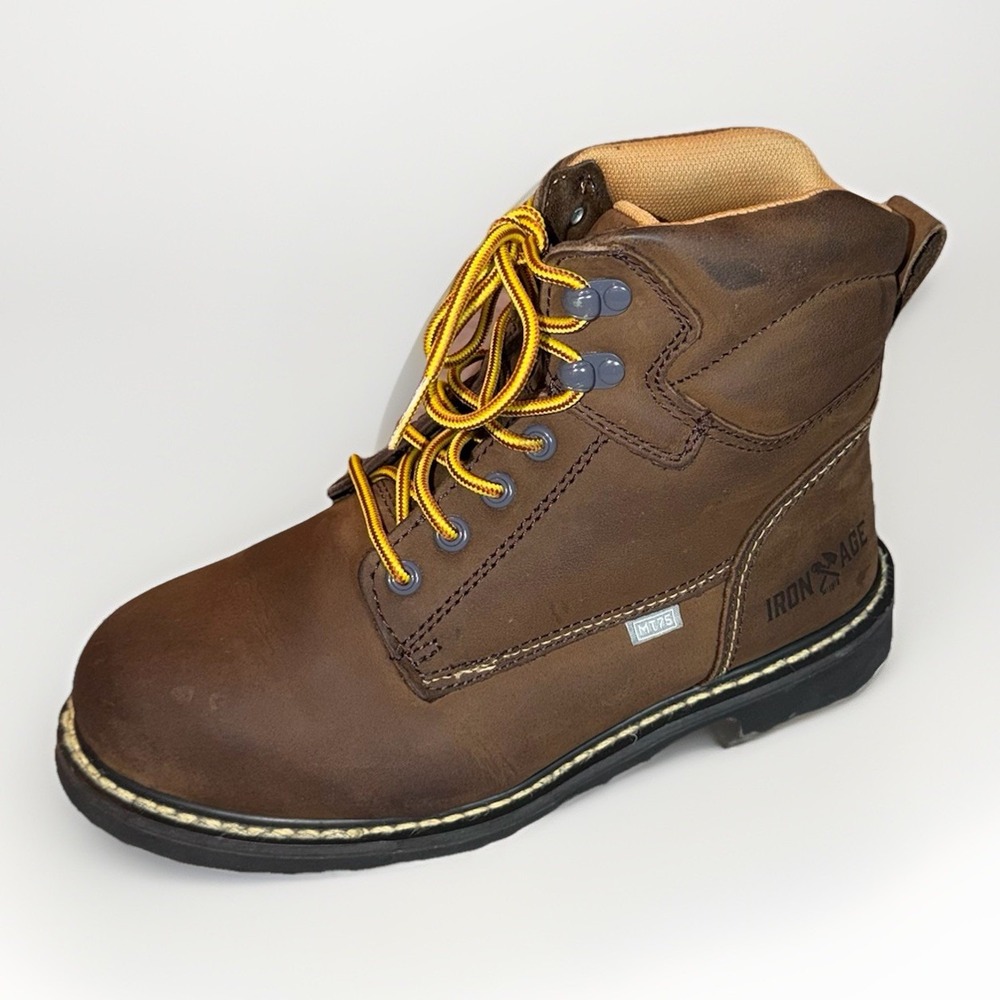 Iron Age Men's Groundbreaker‎ IA5014 Leather Work Boots Steel Toe Size 6.5 W